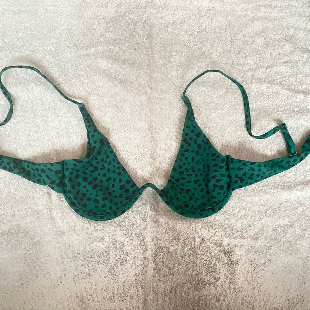green polkadot bikini top
